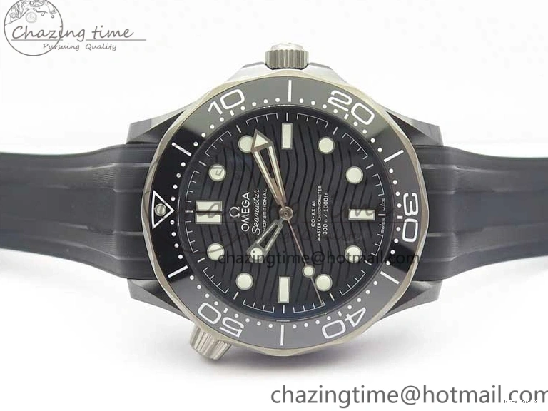 0121 Seamaster Diver 300M Real Ceramic Case VSF 1:1 Best Edition on Black Rubber Strap A8806 (Free Nato) SunProtective 7935